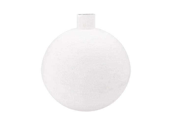 Fiore White Vase Bol Textured Iron 36x36x40cm