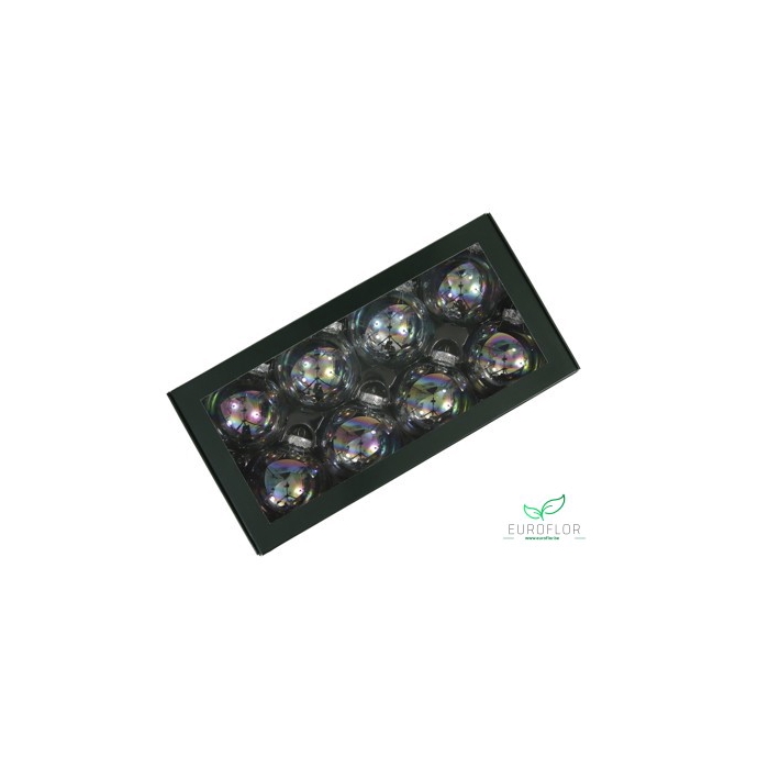 <h4>KERSTBAL GLASS 80MM 8PCS CLEAR PEARL</h4>