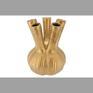 Aglio Straight Gold Vase 26x26x35cm Nm