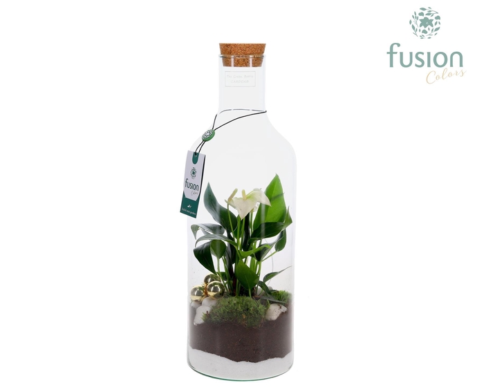 <h4>Green Bottle Fles Medium met Kerst arrangement</h4>
