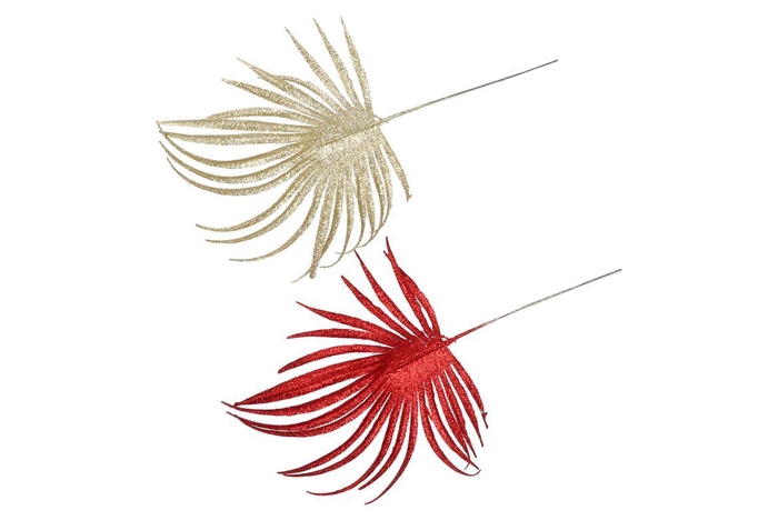 Pick Shine Palm Red/gold 36cm Ass P/12 Nm
