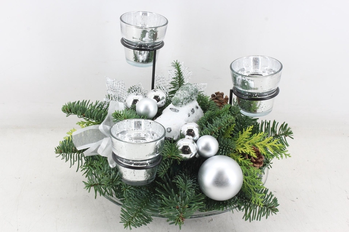<h4>arr5 Kerst PL - Glas schaal 3licht zilver</h4>
