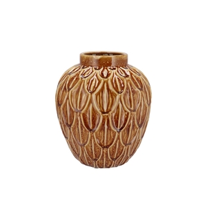 Inga Boa Brown Pot Active Glaze 27x27x30cm