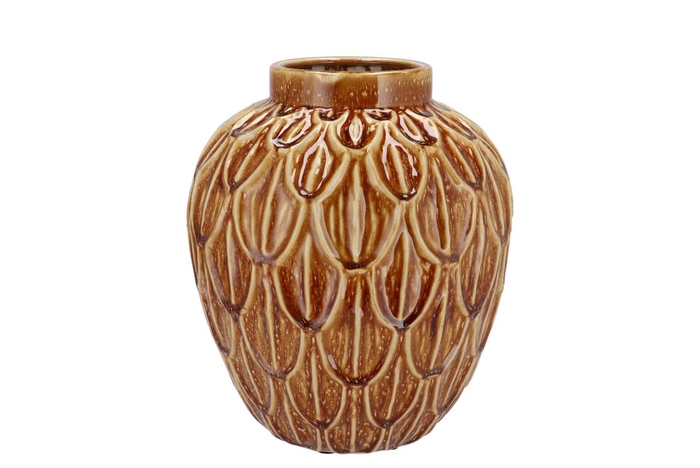 <h4>Inga Boa Brown Pot Active Glaze 27x27x30cm</h4>