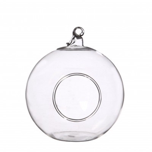 Glass Deco ball+hole d10*12cm