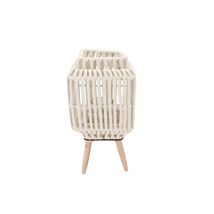 Cruz White Lantern Square On Stands 17x25x50cm