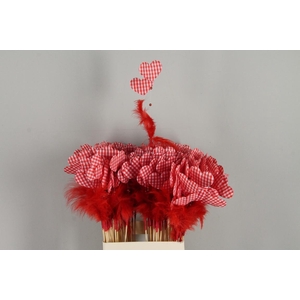Stick Heart+Feather+Pearl Red