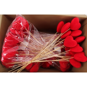 Stick Heart Flock Red 11,5cm