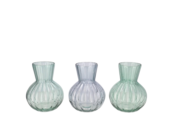 Feline Green Mix Vase Ass 14x17cm