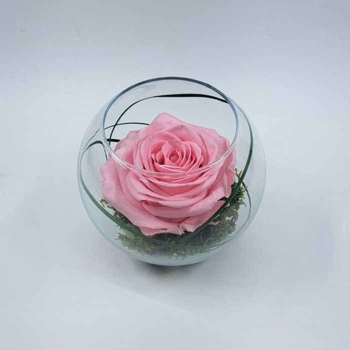 Bolvaas d12cm roze glas