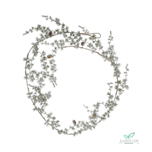 GARLAND CEDER GREEN AND WHITE SNOW 180CM