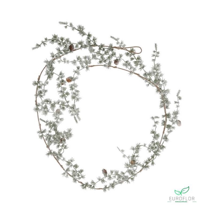 GARLAND CEDER GREEN AND WHITE SNOW 180CM