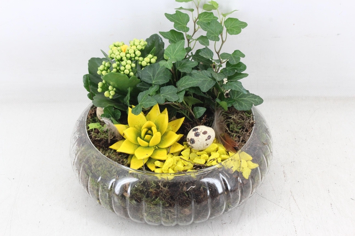 <h4>arr2 MB - Glas rond chique - geel</h4>