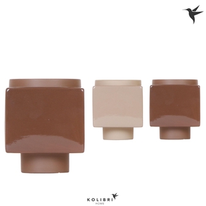 Kolibri Home Cube pot brown mix