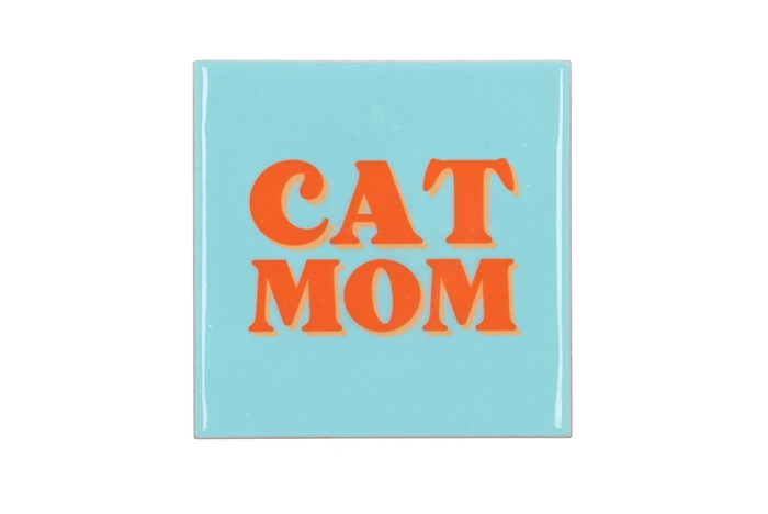 Tile Cat Mom Blue 10x10x1cm