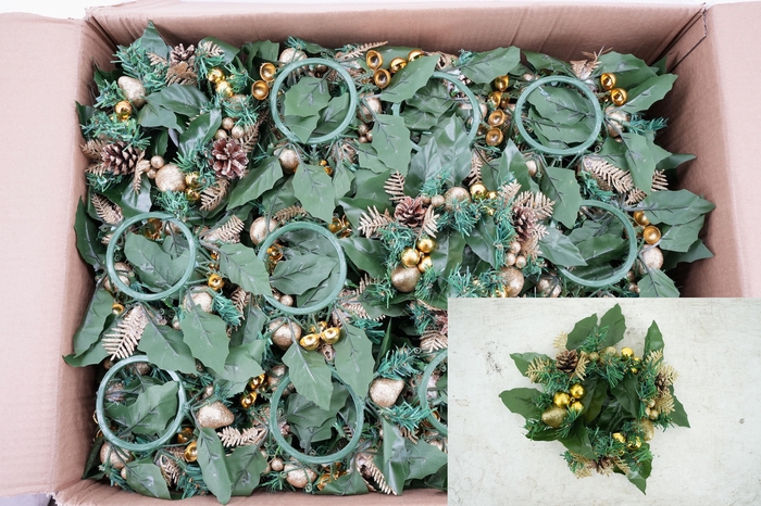 Wreath christmas ring Ø8cm gold R3