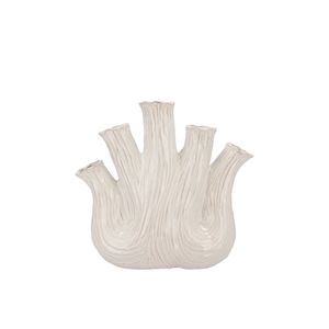 Aglio White Vase Oval 20x9x19cm