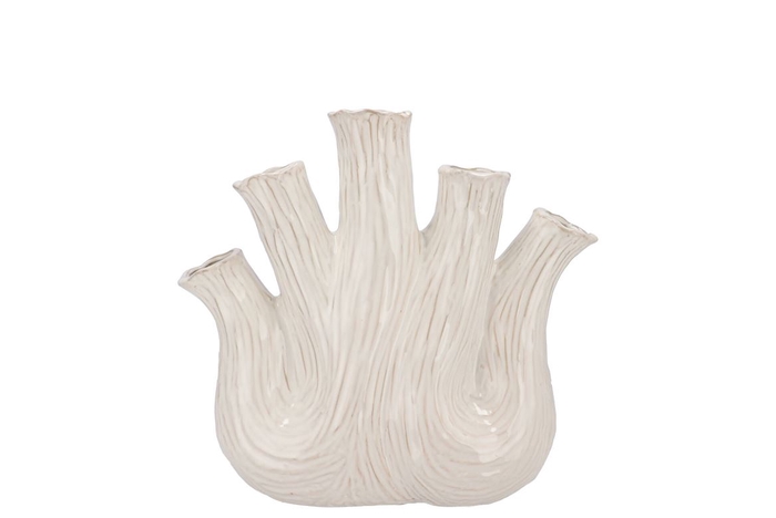 <h4>Aglio White Vase Oval 20x9x19cm</h4>