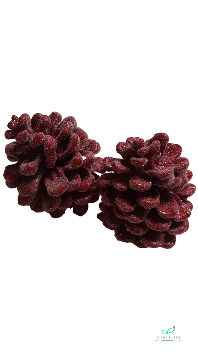 PINECONE WAX SUGARED RED 2PCS