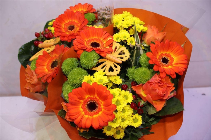 <h4>Boeket Biedermeier Geel/oranje</h4>