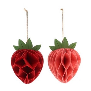 Decoration Deco hanging strawberry d14*20cm
