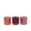 Roman Red Mix Glass Candle Holder Ass 9x9x9cm