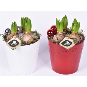 Keramiek ster decor pot 13.5cm