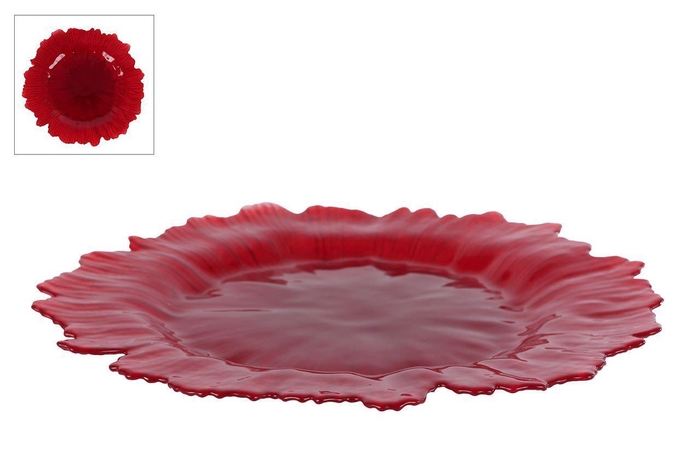 <h4>"Schaal ""Naira"" rood glas 35x35x3</h4>