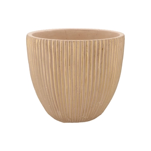 Stripes Sand Gold Egg Pot 18x17cm Nm