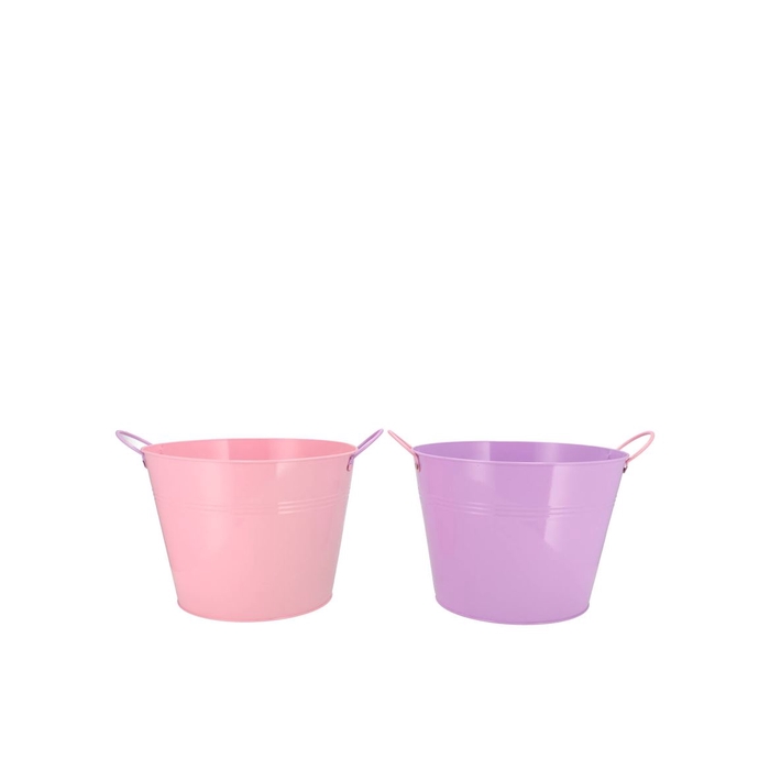 <h4>Zinc Basic Lila/pink Ears Bucket 19x16cm</h4>