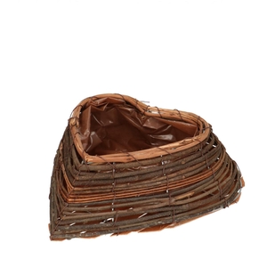Promo Rattan planter heart 24*24*8cm