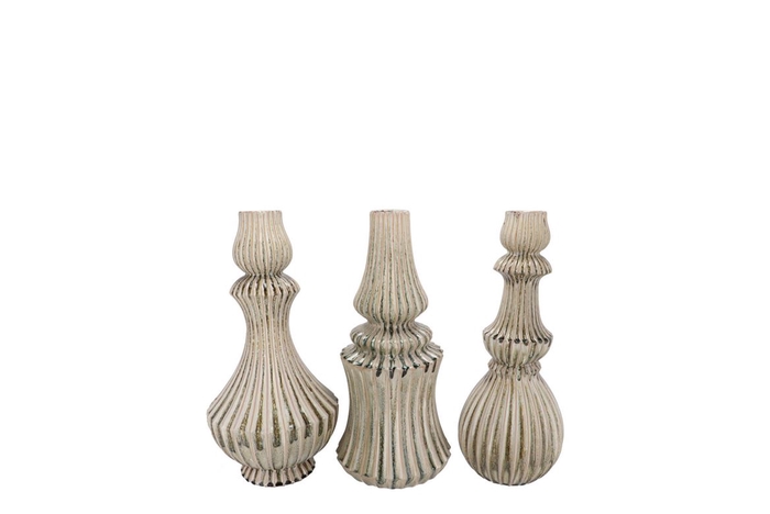 Mika Nordic Green Vase Curves Ass 13x25cm