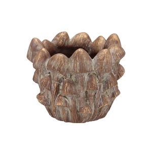 Concrete Golden Mushrooms Pot 23x23x19cm Nm