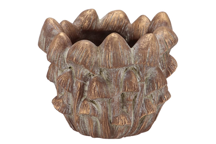 <h4>Concrete Golden Mushrooms Pot 23x23x19cm Nm</h4>