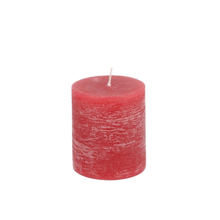 <h4>Candle Rustic Pillar Red 7x8cm</h4>