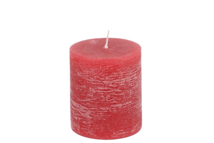 <h4>Candle Rustic Pillar Red 7x8cm</h4>