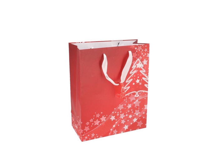 Floristry Giftbag Christmas Tree Red 23cm Nm