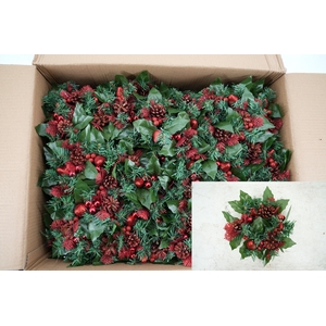 Wreath christmas ring Ø8cm red R3