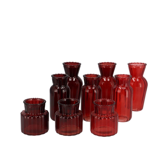 <h4>Jazz Wild Red Mix Colored Vase Ass 7x14cm</h4>