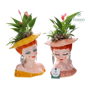 Keramiek Dames vase met Arrangement