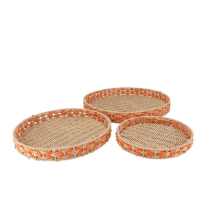 Gaby Orange Tray S/3 30x4/40x4/50x5cm Nm