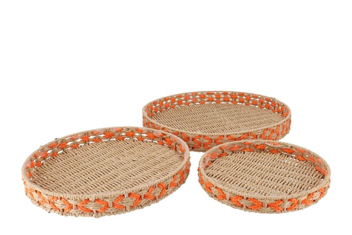 <h4>Gaby Orange Tray S/3 30x4/40x4/50x5cm Nm</h4>