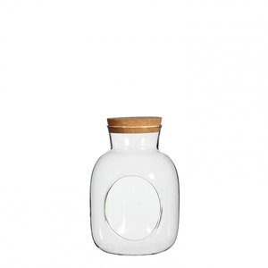 Glass Cork bottle+hole d12*18cm