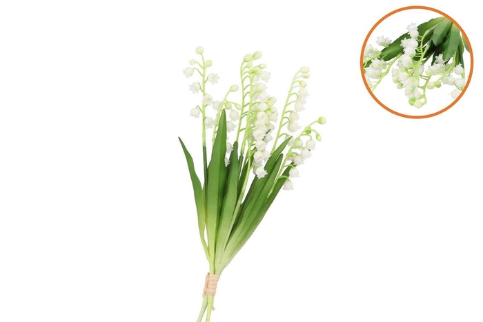 <h4>Silk Convallaria White P/4 Bouquet 37cm</h4>