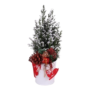 Christmas Patio Special: Zinc pot X-mas White ø10cm with 1PP