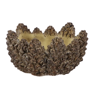 Concrete Natural Pinecone Bowl Round Edge 24x24x12cm Nm