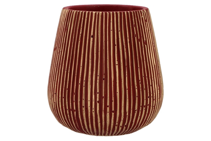 <h4>Stripes Red Gold Pot 16x17cm Nm</h4>