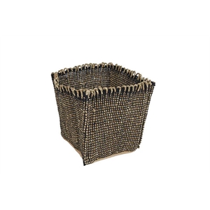 Mand Cairo nat/zw S 20x20x20cm.