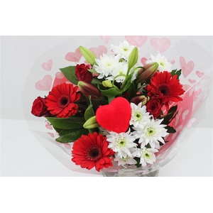 Boeket 3 Roos 3 Germini Rood Valentijn