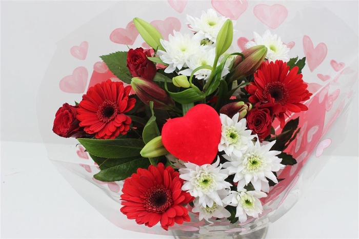 <h4>Boeket 3 Roos 3 Germini Rood Valentijn</h4>